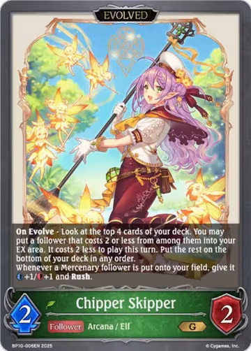 Chipper Skipper (Evolved) (BP10-006EN), Gods of the Arcana — Shadowverse card price