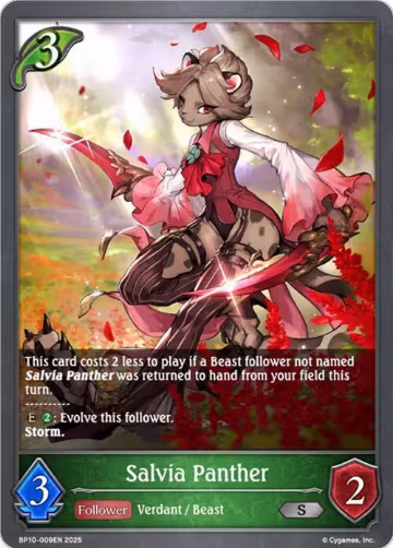 Salvia Panther (BP10-009EN), Gods of the Arcana — Shadowverse card price