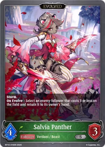 Salvia Panther (Evolved) (BP10-010EN), Gods of the Arcana — Shadowverse card price
