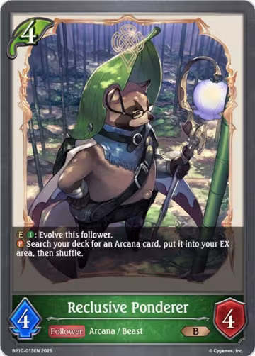 Reclusive Ponderer (BP10-013EN), Gods of the Arcana — Shadowverse card price