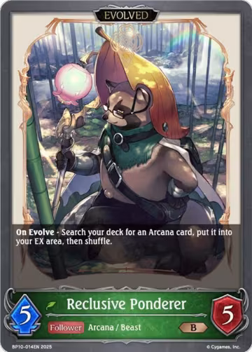 Reclusive Ponderer (Evolved) (BP10-014EN), Gods of the Arcana — Shadowverse card price