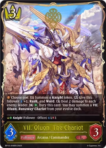 VII. Oluon, The Chariot (BP10-019EN), Gods of the Arcana — Shadowverse card price