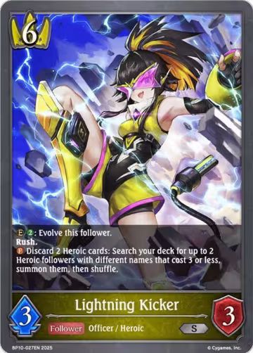 Lightning Kicker (BP10-027EN), Gods of the Arcana — Shadowverse card price