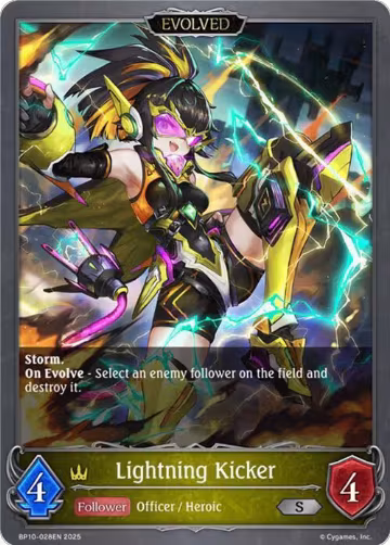 Lightning Kicker (Evolved) (BP10-028EN), Gods of the Arcana — Shadowverse card price