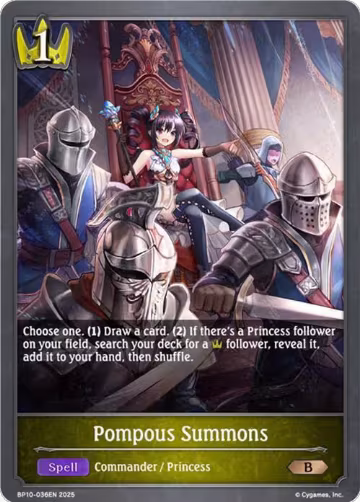 Pompous Summons (BP10-036EN), Gods of the Arcana — Shadowverse card price