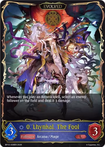 0. Lhynkal, The Fool (Evolved) (BP10-038EN), Gods of the Arcana — Shadowverse card price