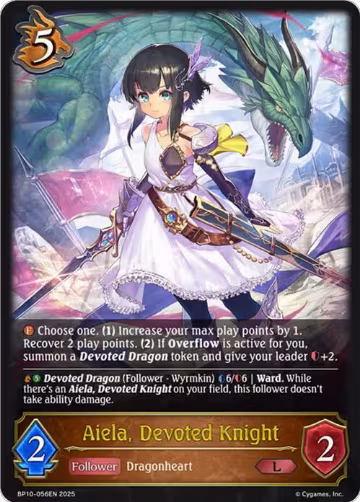 Aiela, Devoted Knight (BP10-056EN), Gods of the Arcana — Shadowverse card price