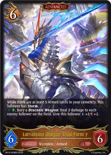 Laevateinn Dragon, Dual Form y (BP10-059EN), Gods of the Arcana — Shadowverse card price