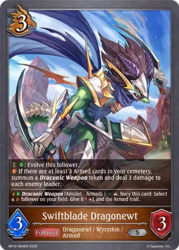 Swiftblade Dragonewt (BP10-064EN), Gods of the Arcana — Shadowverse card price