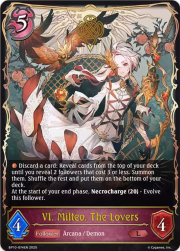 VI. Milteo, The Lovers (BP10-074EN), Gods of the Arcana — Shadowverse card price