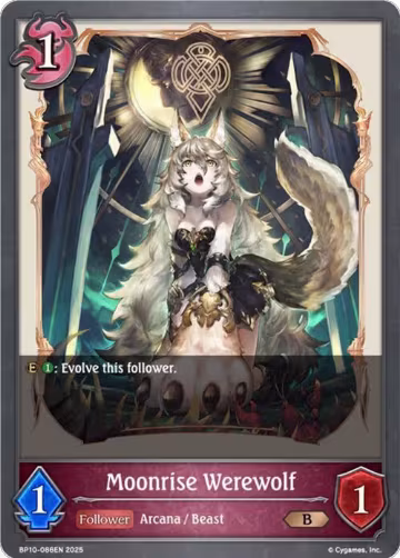 Moonrise Werewolf (BP10-086EN), Gods of the Arcana — Shadowverse card price