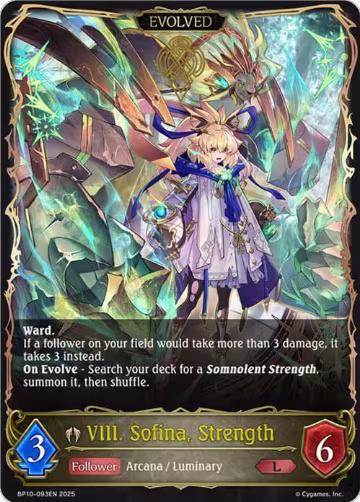 VIII. Sofina, Strength (Evolved) (BP10-093EN), Gods of the Arcana — Shadowverse card price