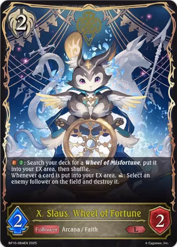 X. Slaus, Wheel of Fortune (BP10-094EN), Gods of the Arcana — Shadowverse card price
