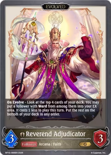 Reverend Adjudicator (Evolved) (BP10-096EN), Gods of the Arcana — Shadowverse card price