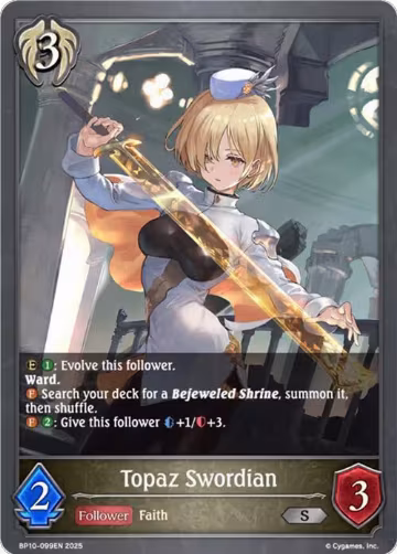 Topaz Swordian (BP10-099EN), Gods of the Arcana — Shadowverse card price