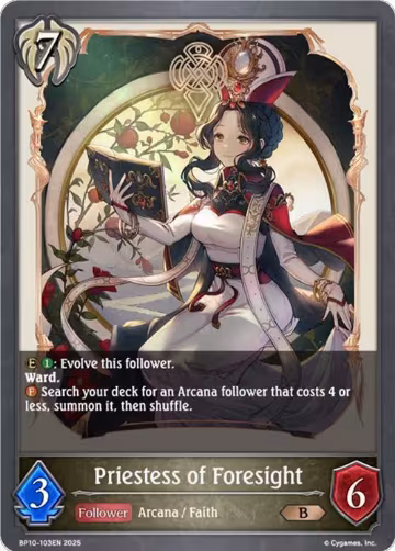 Priestess of Foresight (BP10-103EN), Gods of the Arcana — Shadowverse card price