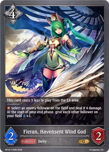 Fieran, Havensent Wind God (BP10-113EN), Gods of the Arcana — Shadowverse card price