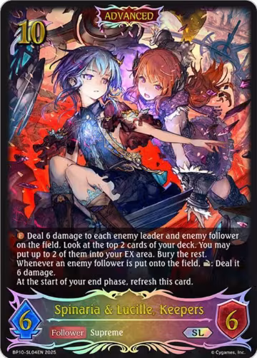 Spinaria & Lucille, Keepers (SL) (BP10-SL04EN), Gods of the Arcana — Shadowverse card price