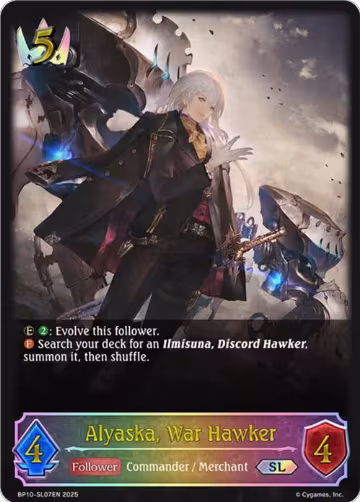 Alyaska, War Hawker (SL) (BP10-SL07EN), Gods of the Arcana — Shadowverse card price