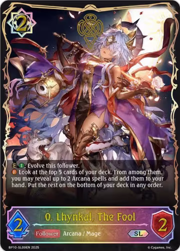 0. Lhynkal, The Fool (SL) (BP10-SL09EN), Gods of the Arcana — Shadowverse card price