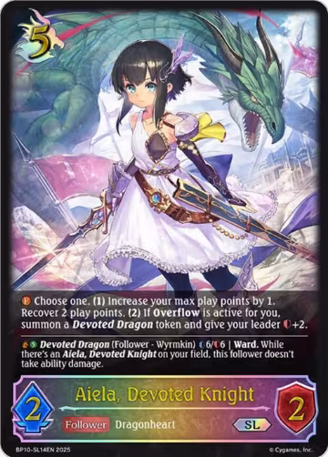 Aiela, Devoted Knight (SL) (BP10-SL14EN), Gods of the Arcana — Shadowverse card price