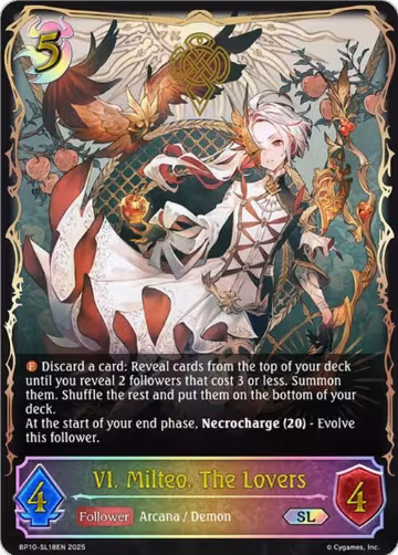VI. Milteo, The Lovers (SL) (BP10-SL18EN), Gods of the Arcana — Shadowverse card price