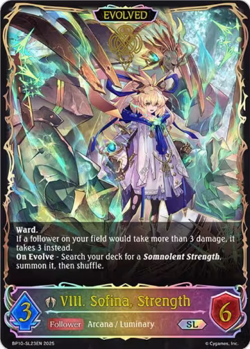 VIII. Sofina, Strength (Evolved) (SL) (BP10-SL23EN), Gods of the Arcana — Shadowverse card price