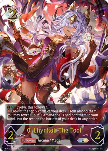 0. Lhynkal, The Fool (U) (BP10-U03EN), Gods of the Arcana — Shadowverse card price