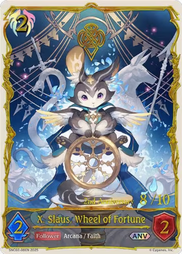 X. Slaus, Wheel of Fortune (ANV) (SNC02-08EN), Gods of the Arcana — Shadowverse card price