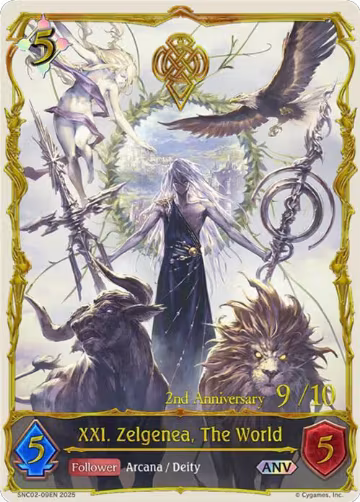 XXI. Zelgenea, The World (ANV) (SNC02-09EN), Gods of the Arcana — Shadowverse card price