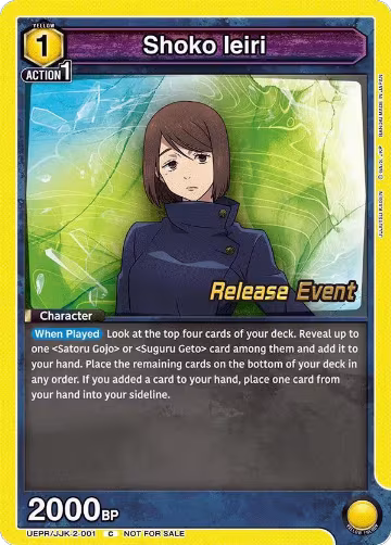Shoko Ieiri (001) (UEPR/JJK-2-001), UEX02BT: Jujutsu Kaisen Vol.2 Release Event Cards — Union Arena card price