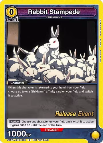 Rabbit Stampede (UEPR/JJK-3-008), UEX02BT: Jujutsu Kaisen Vol.2 Release Event Cards — Union Arena card price