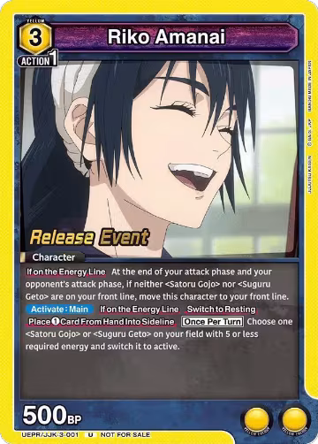 Riko Amanai (UEPR/JJK-3-001), UEX02BT: Jujutsu Kaisen Vol.2 Release Event Cards — Union Arena card price