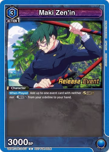Maki Zen'in (UEPR/JJK-3-017), UEX02BT: Jujutsu Kaisen Vol.2 Release Event Cards — Union Arena card price