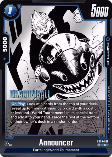 Announcer (FB06-026), Manga Booster 01 — DB Fusion card price