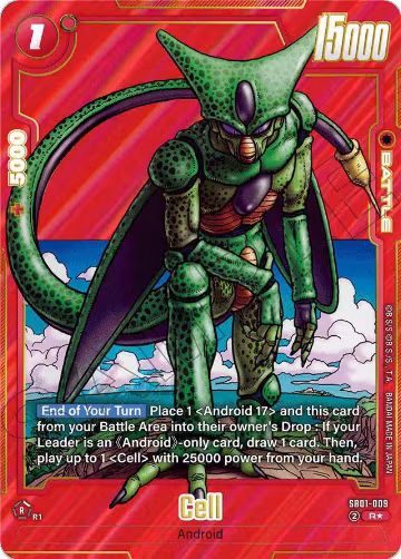 Cell - SB01-009 (Alternate Art) (SB01-009), Manga Booster 01 — DB Fusion card price