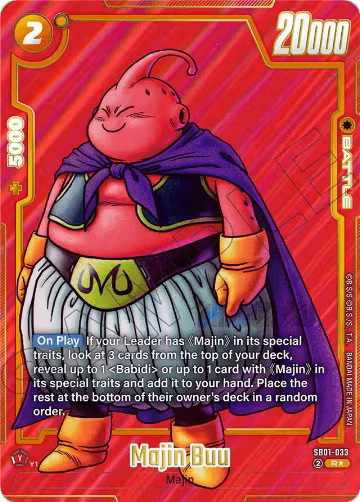 Majin Buu (Alternate Art) (SB01-033), Manga Booster 01 — DB Fusion card price