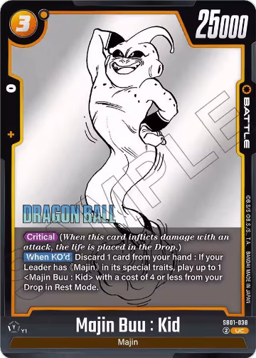 Majin Buu : Kid - SB01-038 (SB01-038), Manga Booster 01 — DB Fusion card price
