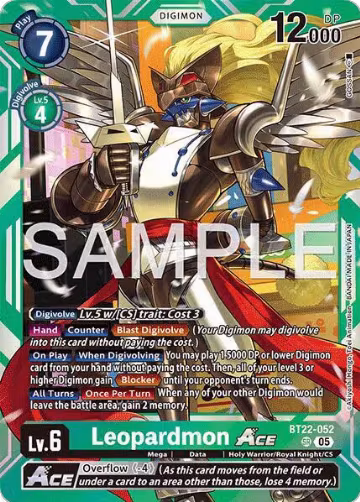 Leopardmon ACE (BT22-052 SR), Cyber Eden — Digimon card price