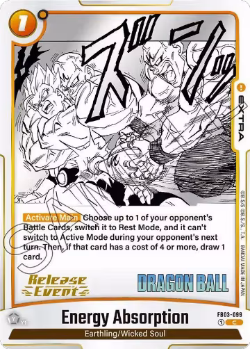 Energy Absorption (FB03-099), Manga Booster 01 Release Event Cards — DB Fusion card price