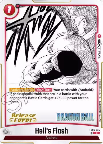 Hell's Flash (FB06-24), Manga Booster 01 Release Event Cards — DB Fusion card price
