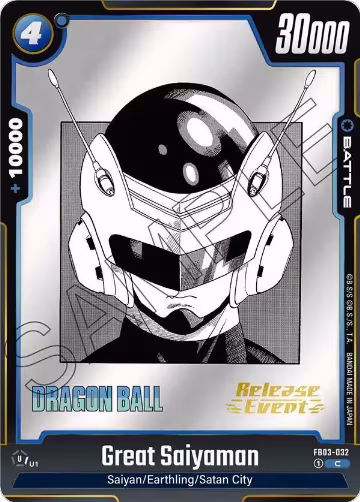 Great Saiyaman (FB03-032), Manga Booster 01 Release Event Cards — DB Fusion card price