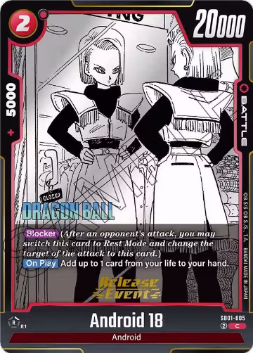 Android 18 - SB01-005 (SB01-005), Manga Booster 01 Release Event Cards — DB Fusion card price