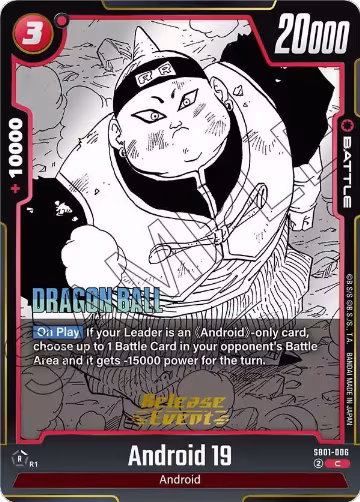 Android 19 (SB01-006), Manga Booster 01 Release Event Cards — DB Fusion card price