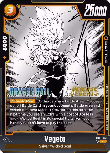 Vegeta - SB01-032 (SB01-032), Manga Booster 01 Release Event Cards — DB Fusion card price
