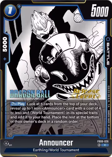 Announcer (FB06-026), Manga Booster 01 Release Event Cards — DB Fusion card price
