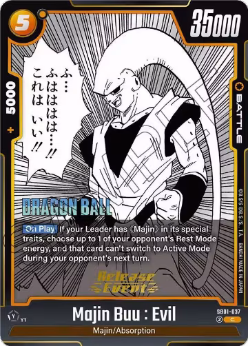 Majin Buu : Evil - SB01-037 (SB01-037), Manga Booster 01 Release Event Cards — DB Fusion card price
