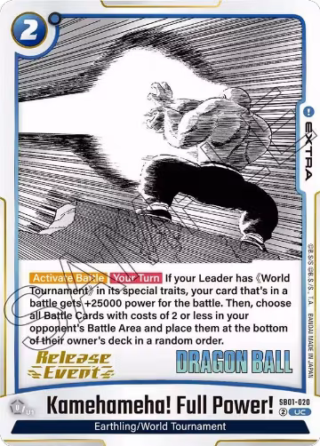 Kamehameha! Full Power! (SB01-020), Manga Booster 01 Release Event Cards — DB Fusion card price