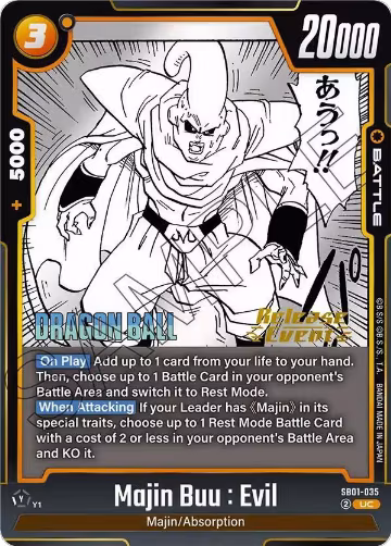 Majin Buu : Evil - SB01-035 (SB01-035), Manga Booster 01 Release Event Cards — DB Fusion card price