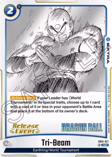 Tri-Beam (SB01-021), Manga Booster 01 Release Event Cards — DB Fusion card price